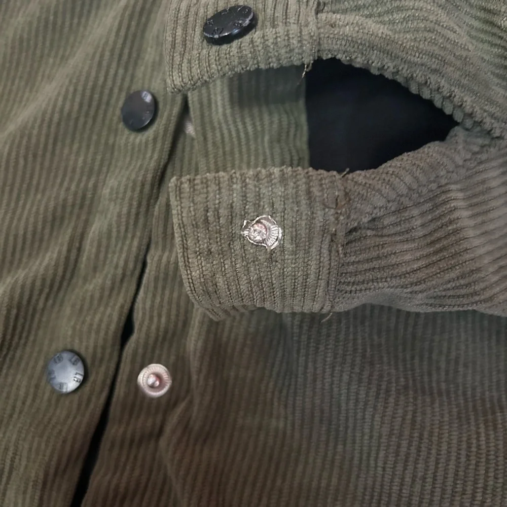 Little Bipsy Green Corduroy Hooded Button Snap 4-5T